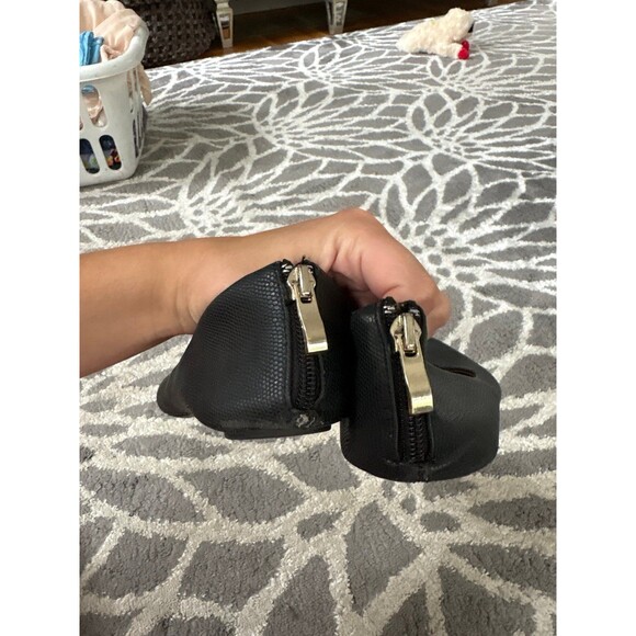 Macy’s Call of Spring Black Flats with Zipper Detail - Picture 3 of 5